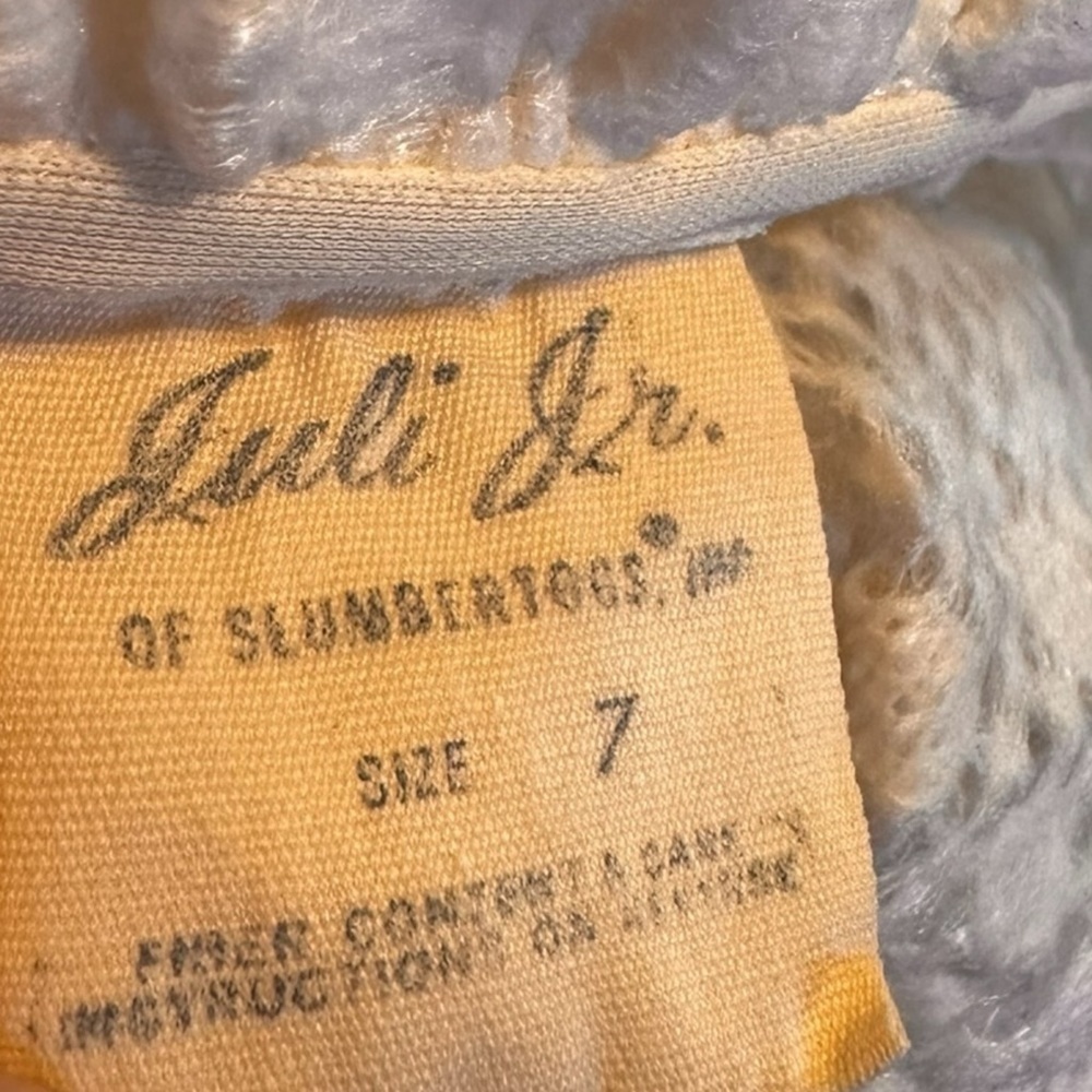 Vtg Juli Jr of Slumbertog Sheer Long Blanket Robe 1 Pocket Button Front Size 7 - Picture 9 of 14